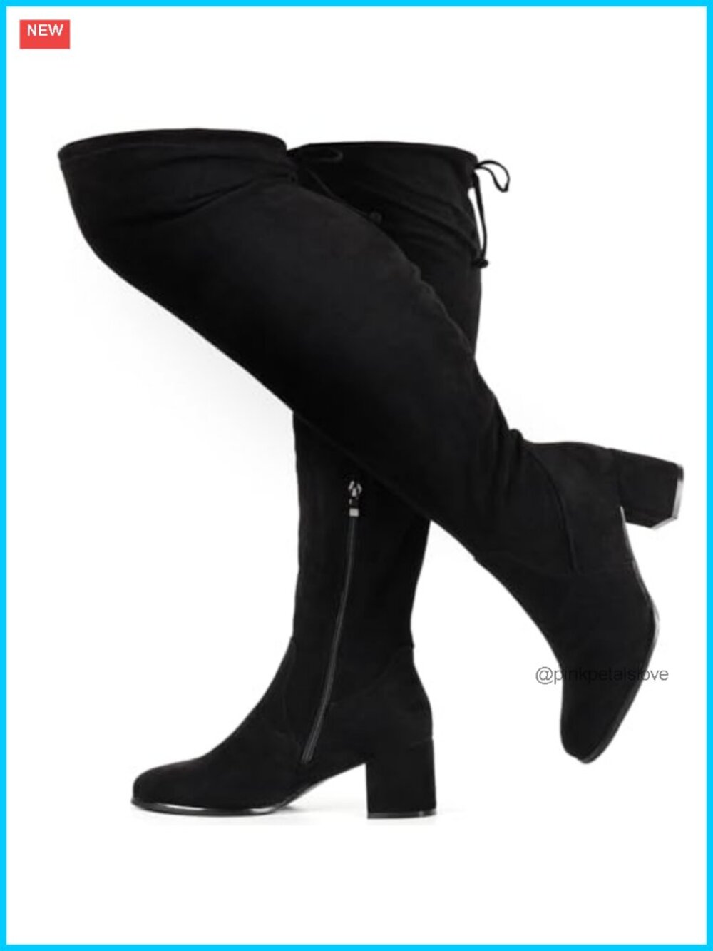 Wide Calf Faux Suede Over the Knee Thigh High Boots Block Heel